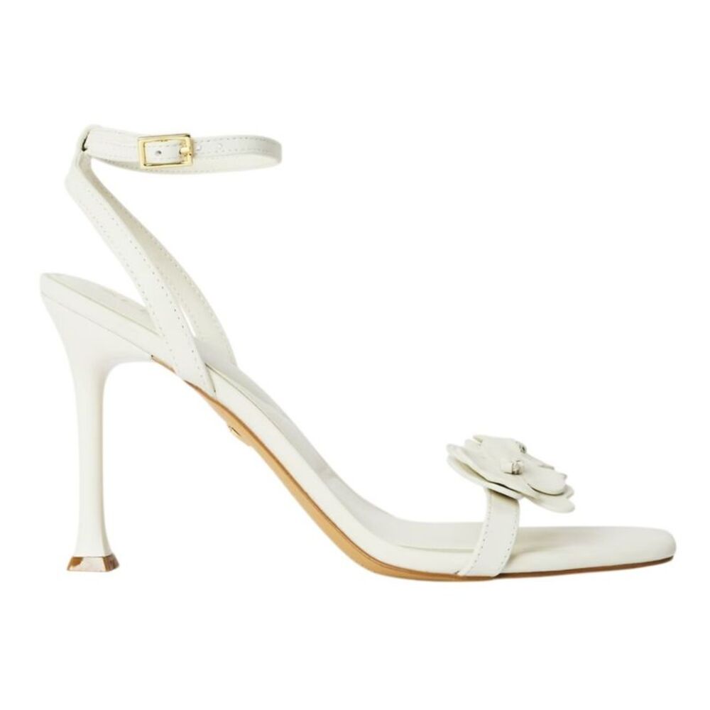 Aldo Womens/Ladies Daisylily Floral Leather Sling Back High Heels / White